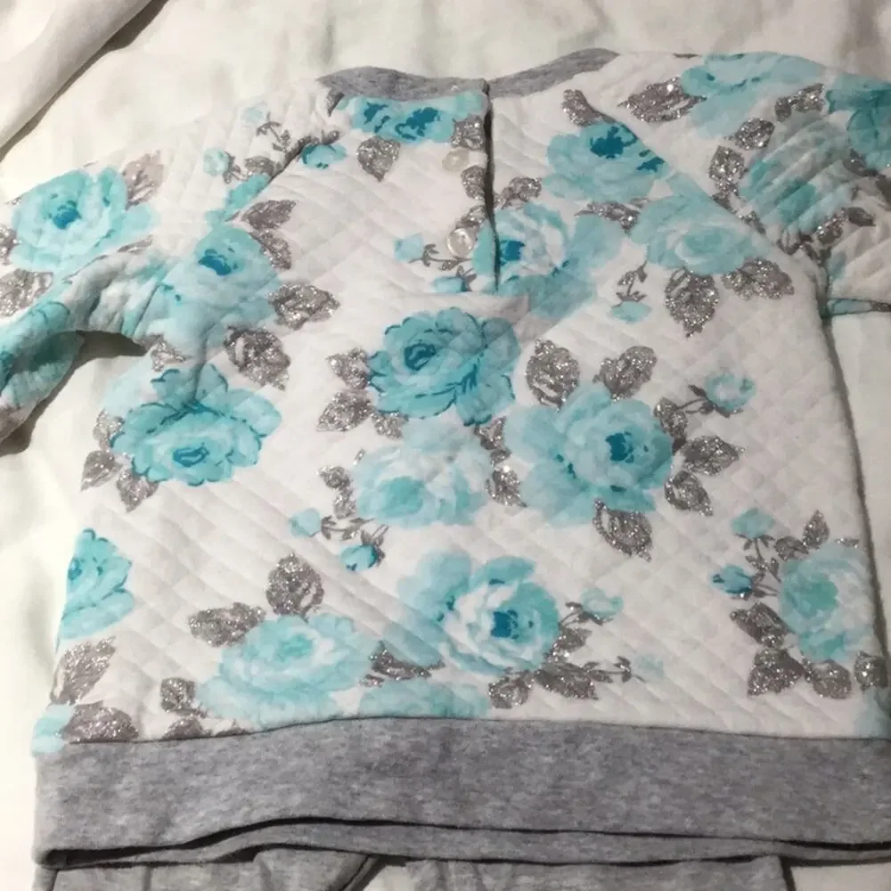Little me 12m shimmer floral set worn once perfect